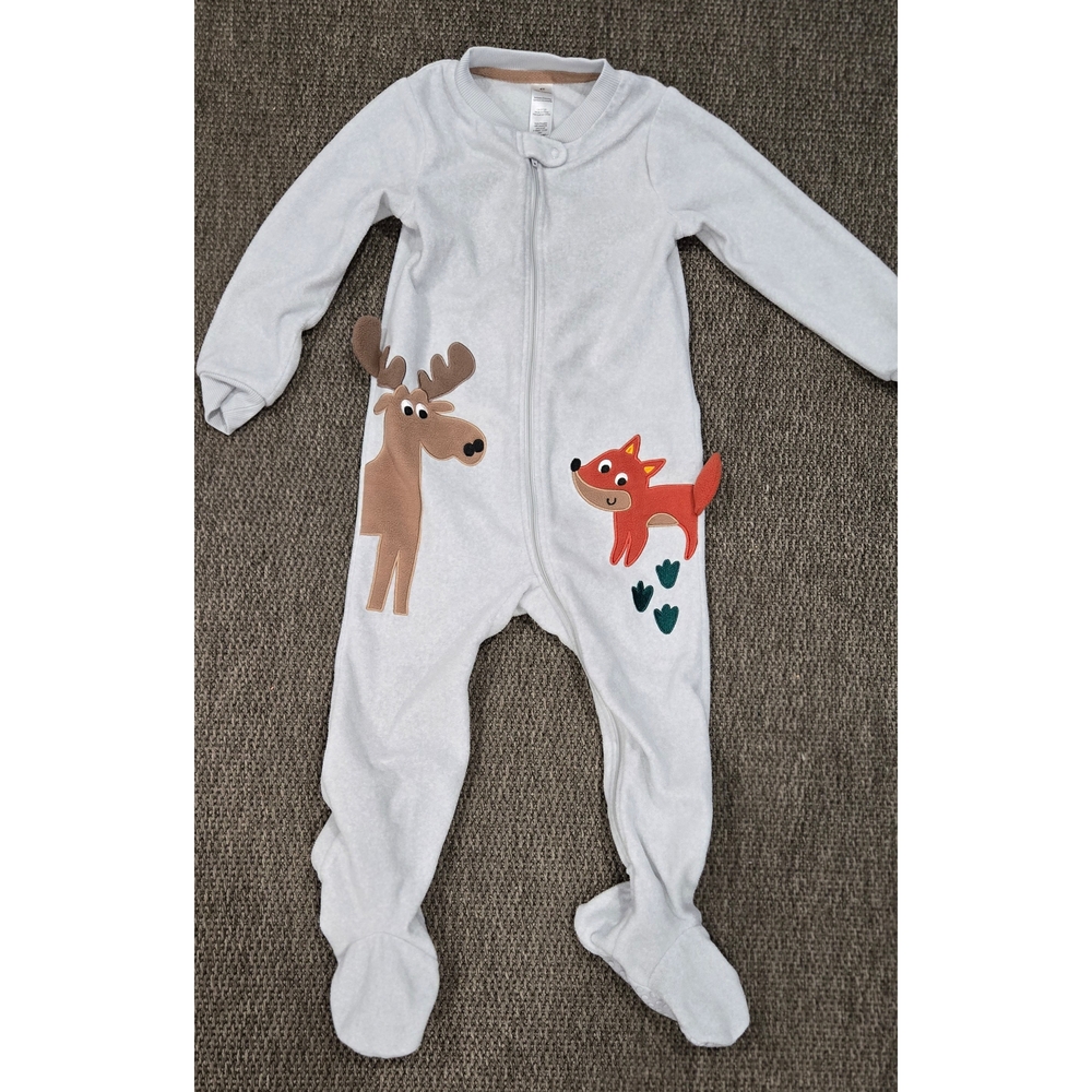 George Gray Kids Footie with Moose and Fox
